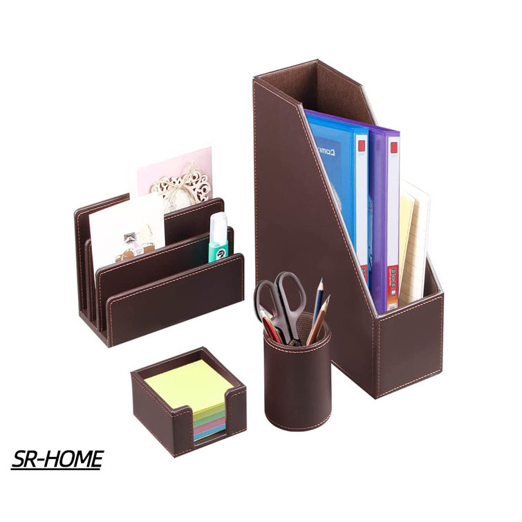 SRHOME Leather Desk Organizer Set Wayfair Canada